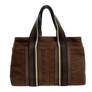 Hermes Handbag Fourre Tout Canvas Mini Tote Bag Brown H Logo Main Item 0949